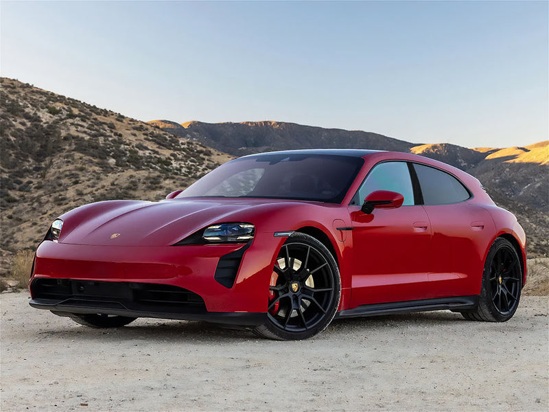 porsche taycan 2020-2023 Brushed Aluminum Black Pillar Trim