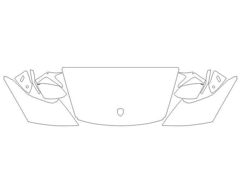 taycan Avery Dennison Clear Bra Hood Precut PPF Diagram