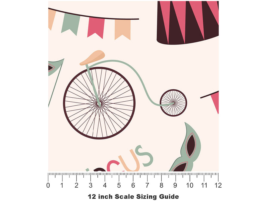 Powerful Ringmaster Circus Vinyl Film Pattern Size 12 inch Scale~Rwraps Powerful Ringmaster Circus Sizing Chart~2
