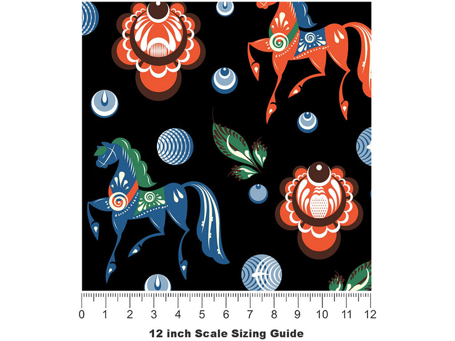 Prancing Ponies Animal Vinyl Film Pattern Size 12 inch Scale~Rwraps Prancing Ponies Animal Sizing Chart~2