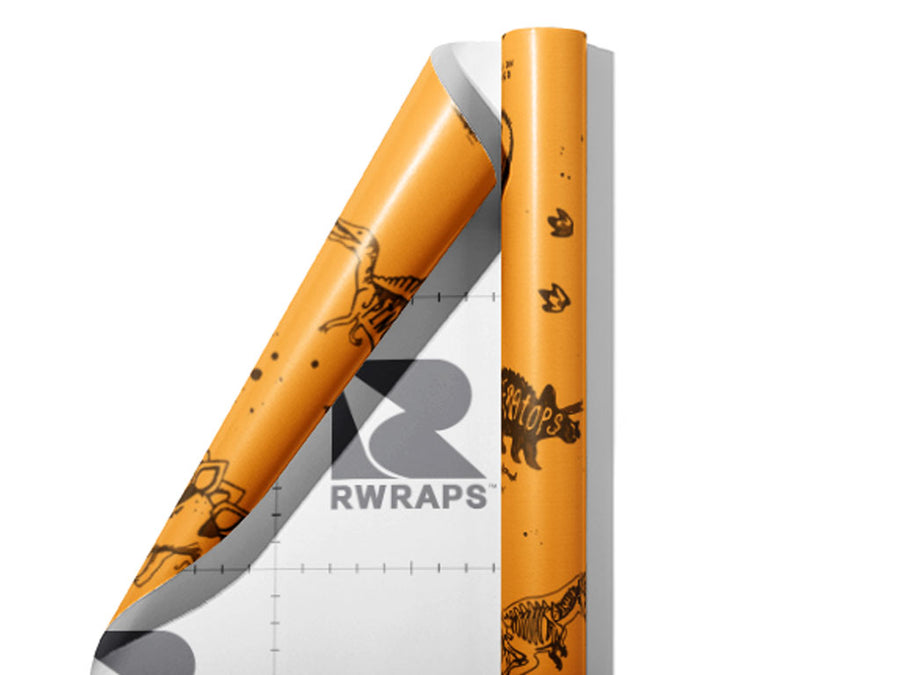 Prehistoric Parchment Dinosaur Wrap Film Sheets~Rwraps Series 914 Prehistoric Parchment Dinosaur Scrolled Sheet~3
