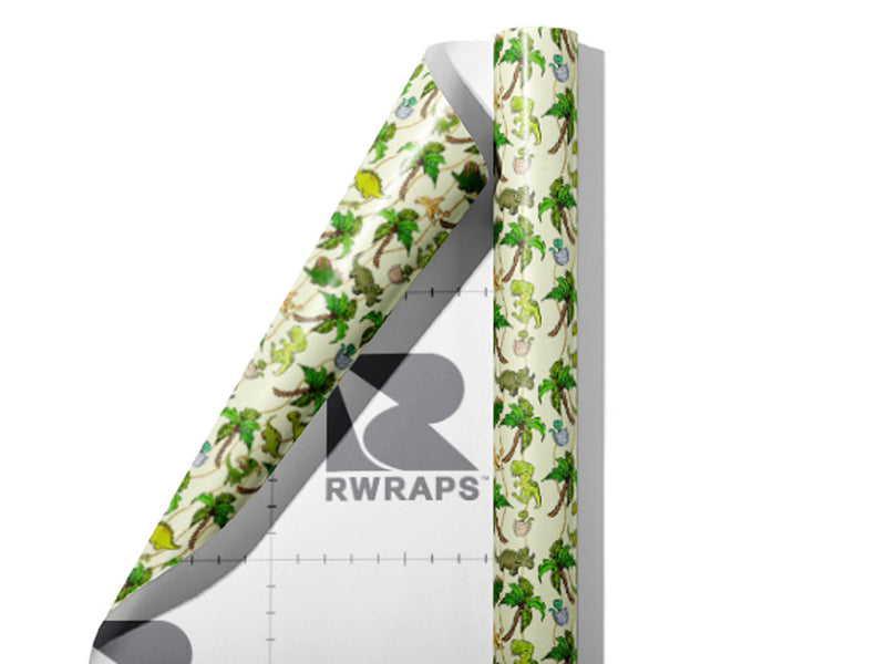 Prehistoric Party Dinosaur Wrap Film Sheets~Rwraps Series 914 Prehistoric Party Dinosaur Scrolled Sheet~3