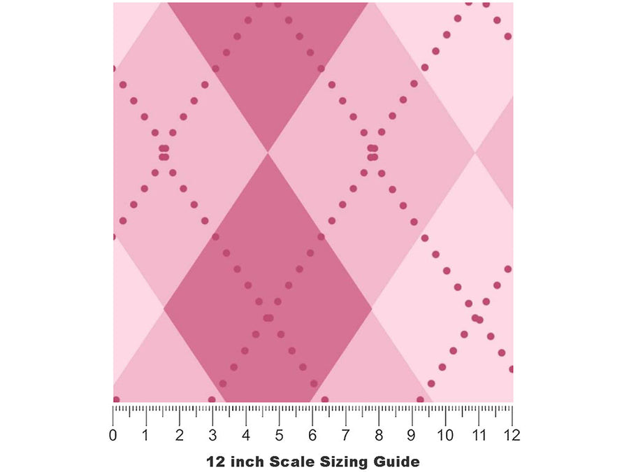 Preparatory School Argyle Vinyl Film Pattern Size 12 inch Scale~Rwraps Preparatory School Argyle Sizing Chart~2