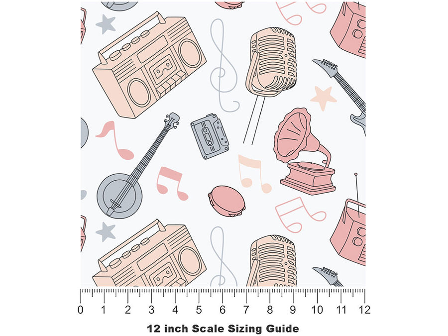 Press Record Music Vinyl Film Pattern Size 12 inch Scale~Rwraps Press Record Music Sizing Chart~2