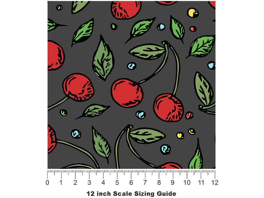 Pretty Orchard Fruit Vinyl Film Pattern Size 12 inch Scale~Rwraps Pretty Orchard Fruit Sizing Chart~2