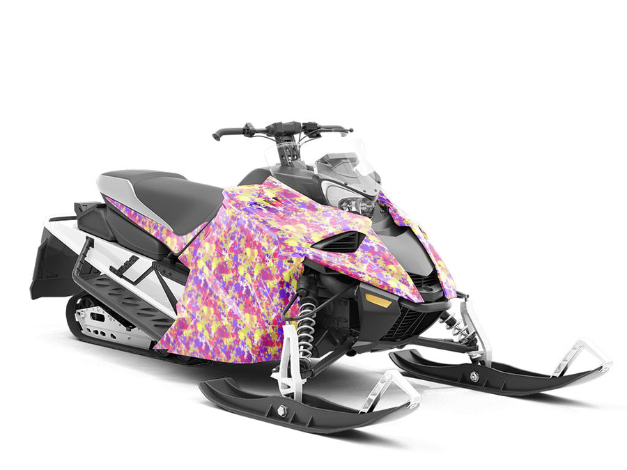 Pretty Waste Paint Splatter Custom Wrapped Snowmobile