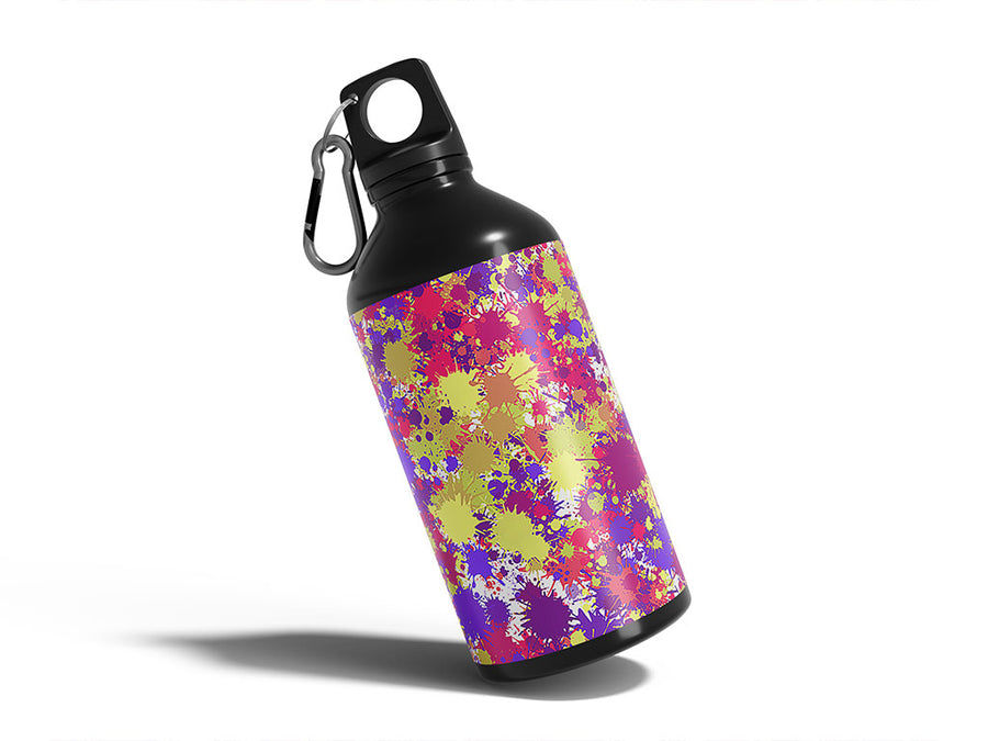 pretty waste paint splatter Water Bottle DIY Stickers
