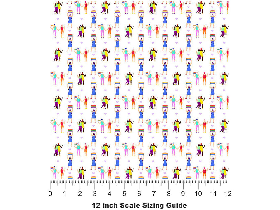 Pride Month Americana Vinyl Film Pattern Size 12 inch Scale~Rwraps Pride Month Americana Sizing Chart~3
