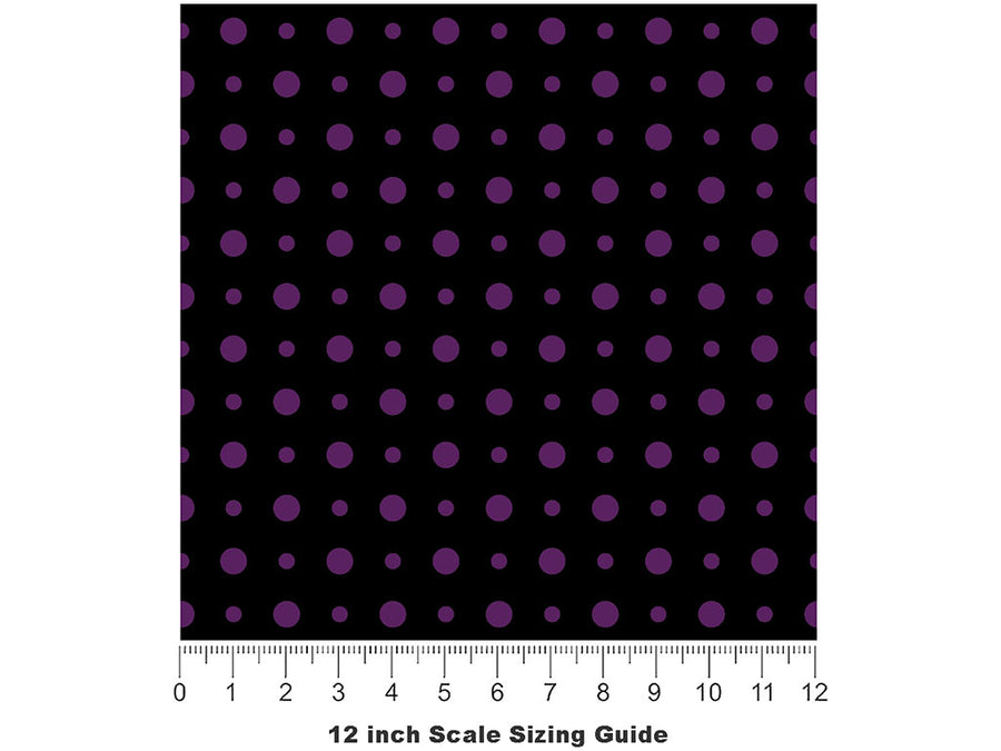 Prime Purple Polka Dot Vinyl Film Pattern Size 12 inch Scale~Rwraps Prime Purple Polka Dot Sizing Chart~2