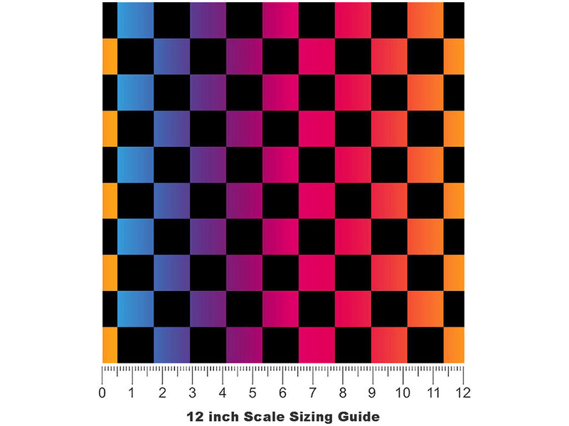 Prism Name3 Checkered Vinyl Film Pattern Size 12 inch Scale~Rwraps Prism Name3 Checkered Sizing Chart~3