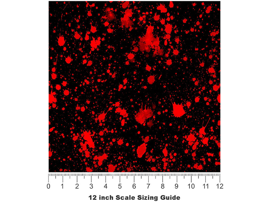 Profondo Rosso Paint Splatter Vinyl Film Pattern Size 12 inch Scale~Rwraps Profondo Rosso Paint Splatter Sizing Chart~2