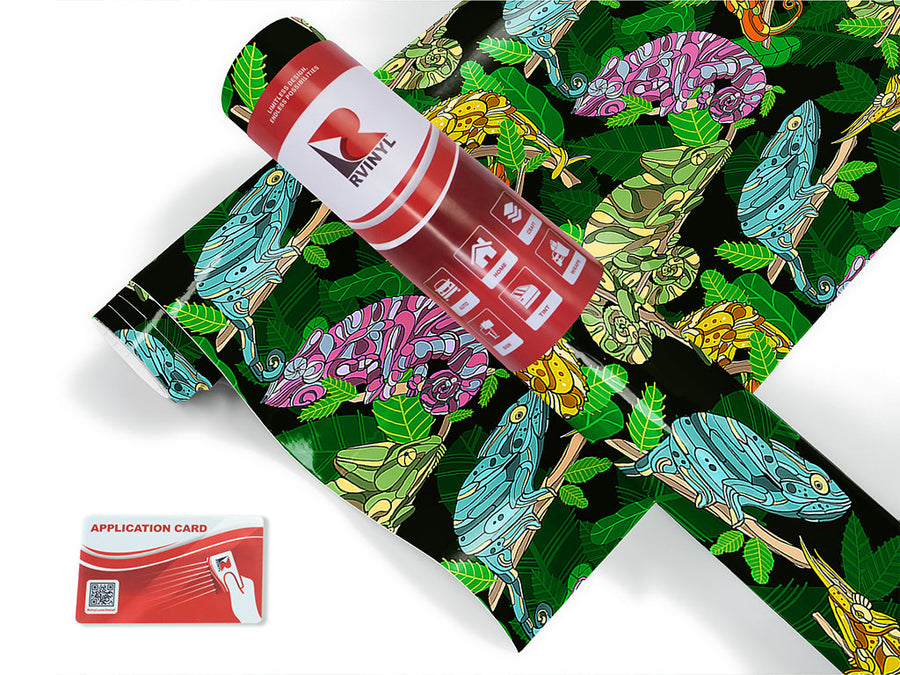psychedelic chameleons animal Craft Vinyl Roll