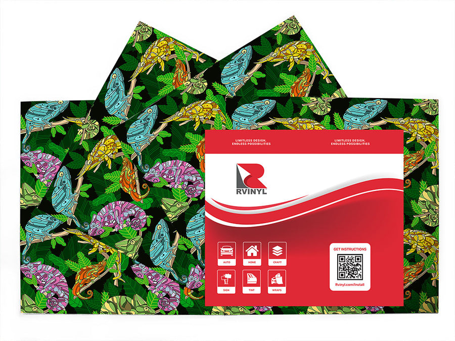 psychedelic chameleons animal Craft Vinyl Sheet Pack