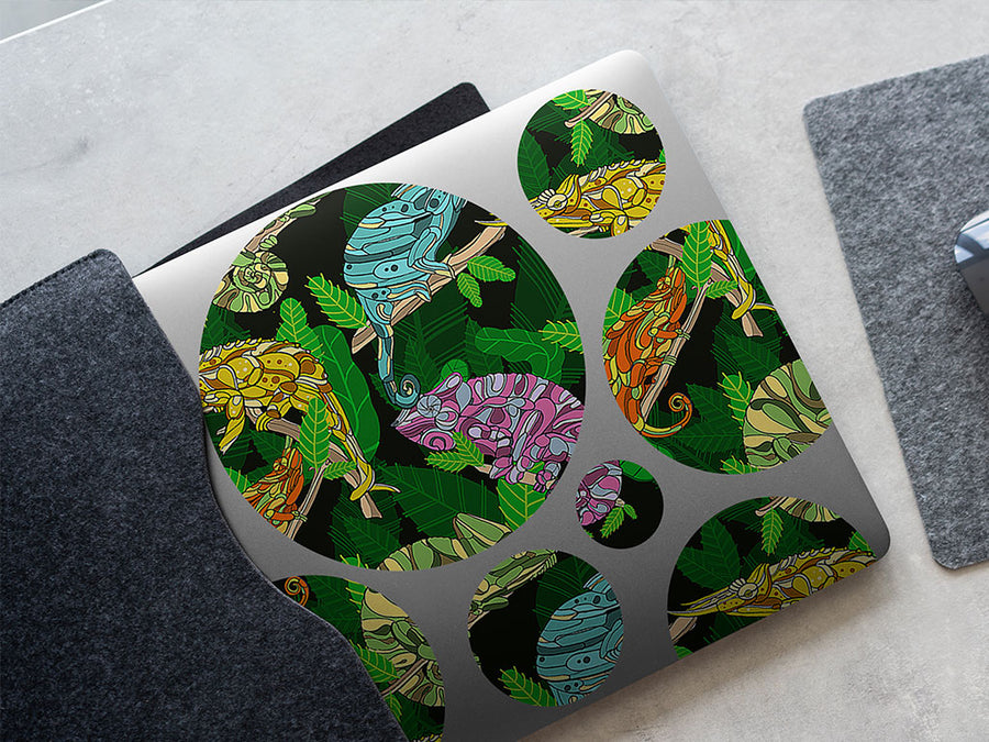 psychedelic chameleons animal DIY Laptop Stickers