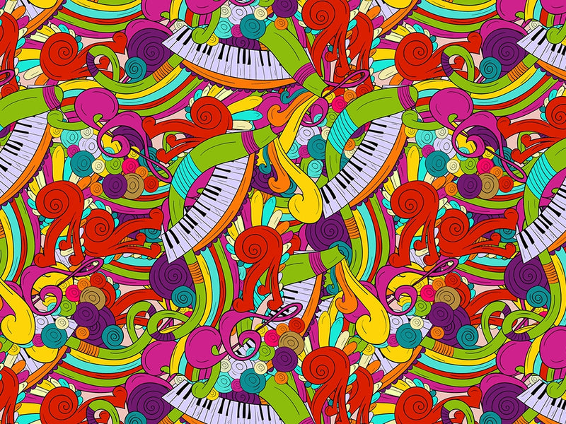 Psychedelic Chords Music Vinyl Wrap Pattern~Rwraps Series 914 Digitally Printed Vinyl Wrap~0