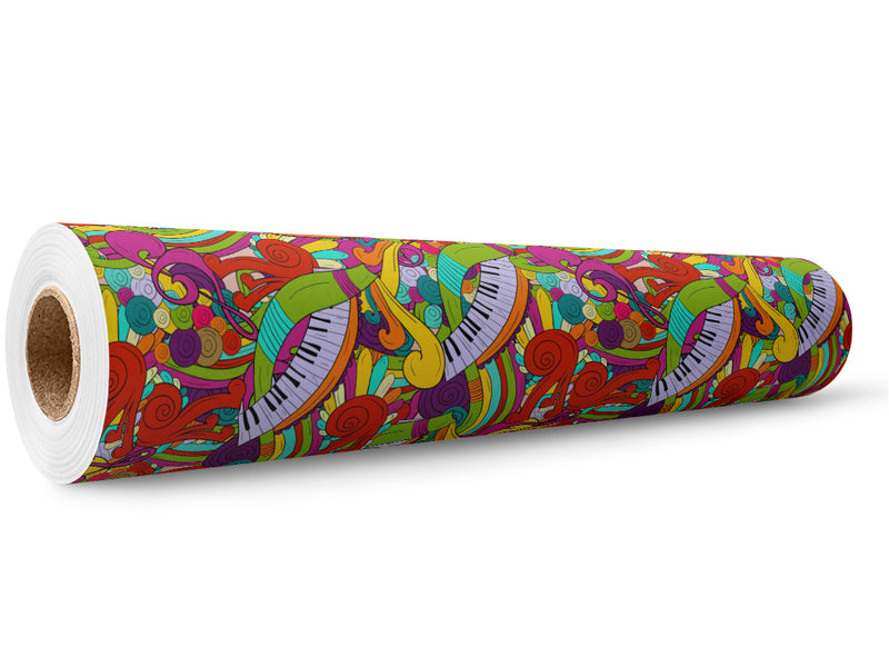 Psychedelic Chords Music Wrap Film Wholesale Roll~Rwraps Series 914 Digitally Printed Vinyl Roll~5