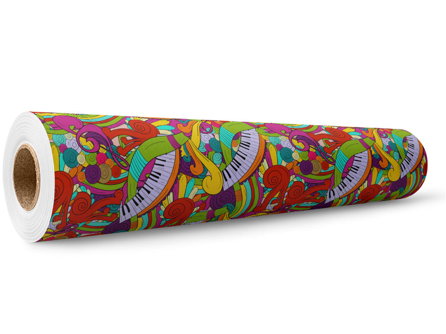 Psychedelic Chords Music Wrap Film Wholesale Roll~Rwraps Series 914 Digitally Printed Vinyl Roll~5