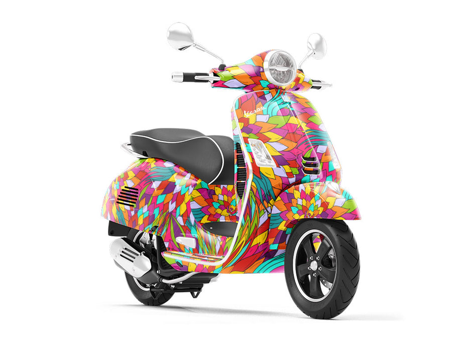 Psychedelic Flashback Floral Vespa Scooter Wrap Film