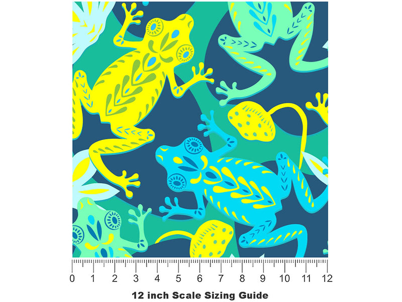 Psychedelic Pond Marine Life Vinyl Film Pattern Size 12 inch Scale~Rwraps Psychedelic Pond Marine Life Sizing Chart~2