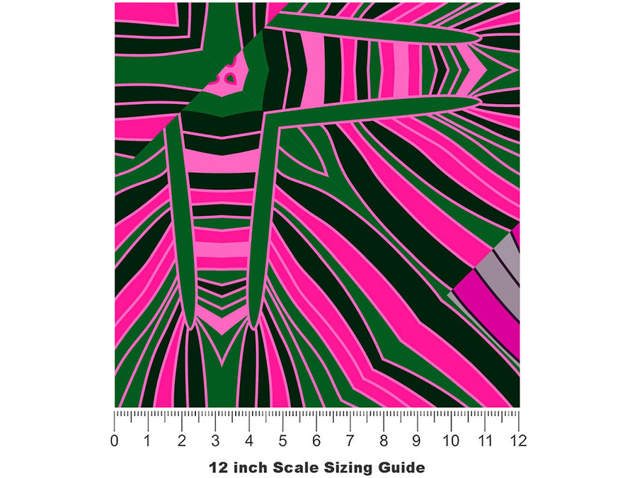 Psychedelic Shells Art Deco Vinyl Film Pattern Size 12 inch Scale~Rwraps Psychedelic Shells Art Deco Sizing Chart~2