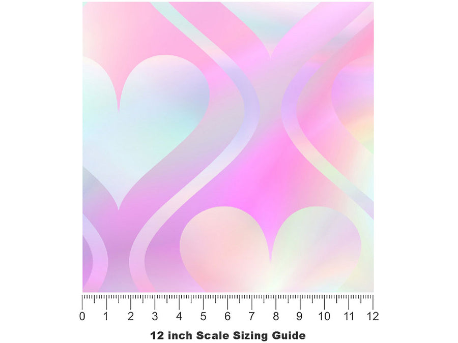 Psychedelic Waves Heart Vinyl Film Pattern Size 12 inch Scale~Rwraps Psychedelic Waves Heart Sizing Chart~2