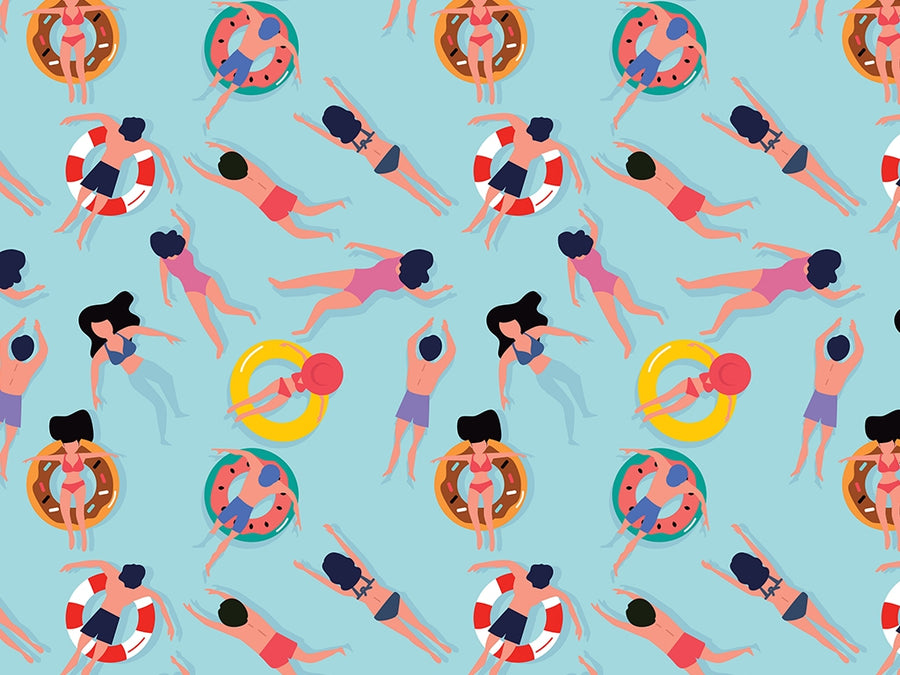 Public Pool Summertime Vinyl Wrap Pattern~Rwraps Series 914 Digitally Printed Vinyl Wrap~0