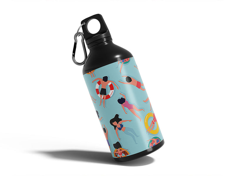 public pool summertime Water Bottle DIY Stickers