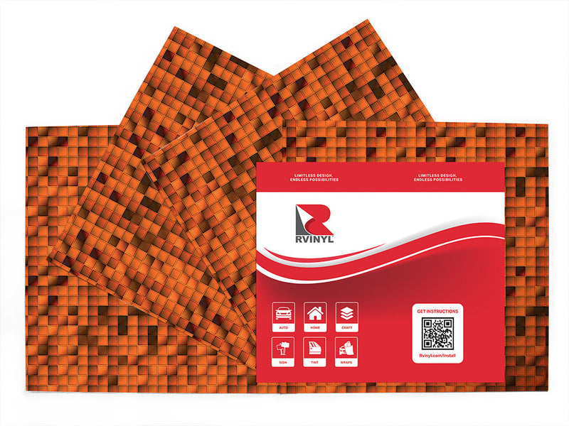 pumpkin cubes mosaic Craft Vinyl Sheet Pack