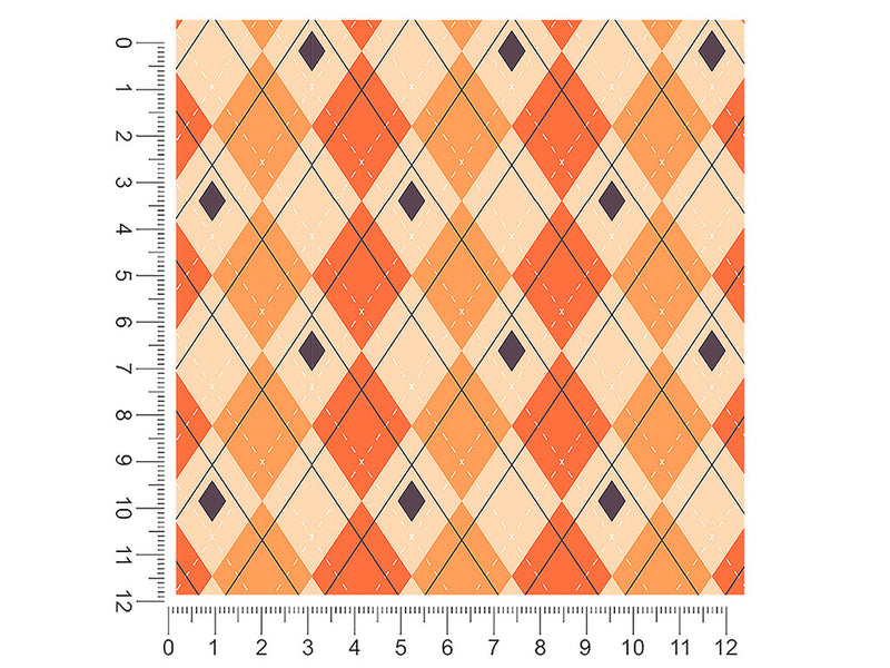 pumpkin harvest argyle 1ft x 1ft Craft Sheets