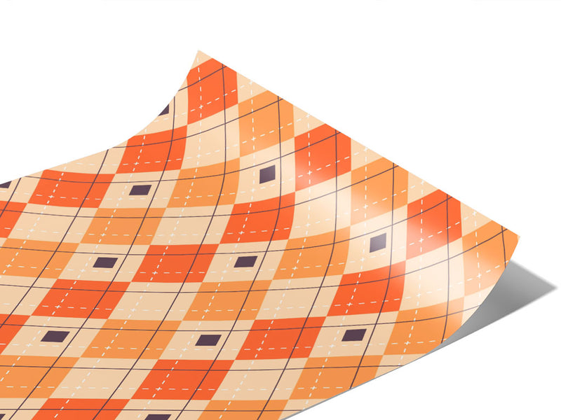 Pumpkin Harvest Argyle Vinyl Wraps~Rwraps Series 914 Digitally Printed Vinyl Wrap~0
