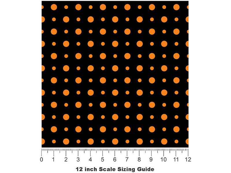 Pumpkin Orange Polka Dot Vinyl Film Pattern Size 12 inch Scale~Rwraps Pumpkin Orange Polka Dot Sizing Chart~2