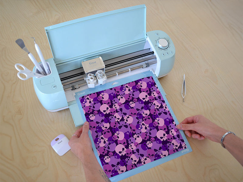 purple calvaria skull and bones Cricut Compatible Vinyl