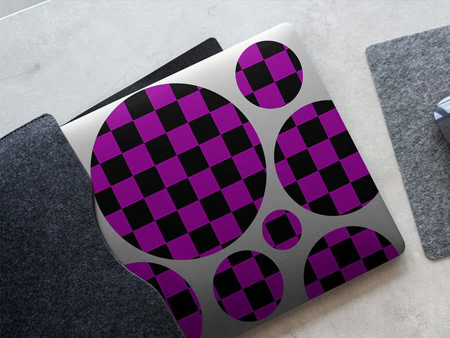 purple checkered DIY Laptop Stickers
