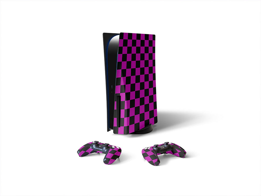 purple checkered Sony PS5 DIY Skin