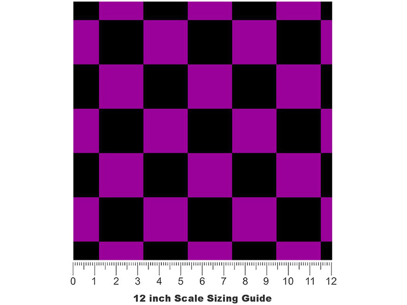Purple Name3 Checkered Vinyl Film Pattern Size 12 inch Scale~Rwraps Purple Name3 Checkered Sizing Chart~3