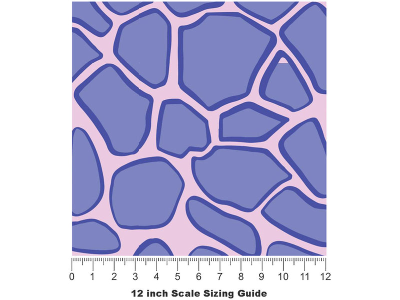 Purple Cobblestone Vinyl Film Pattern Size 12 inch Scale~Rwraps Purple Cobblestone Sizing Chart~3