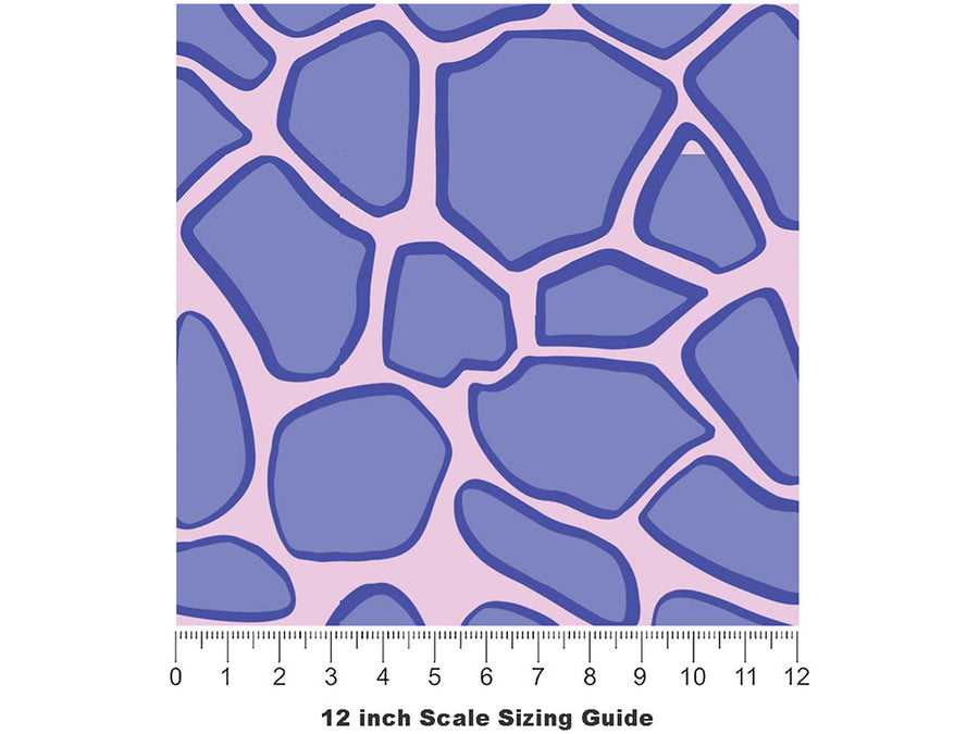 Purple Cobblestone Vinyl Film Pattern Size 12 inch Scale~Rwraps Purple Cobblestone Sizing Chart~3