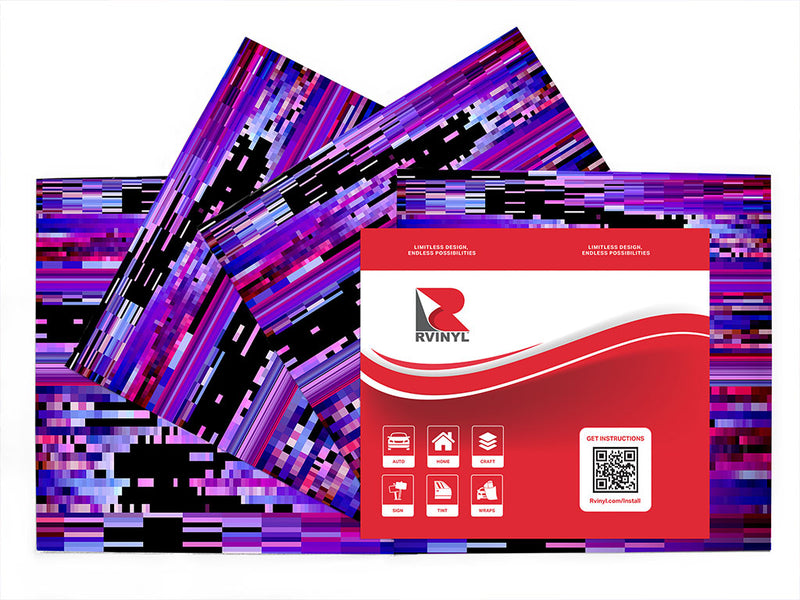 Purple Distortion Technology Vespa Scooter Wrap Film