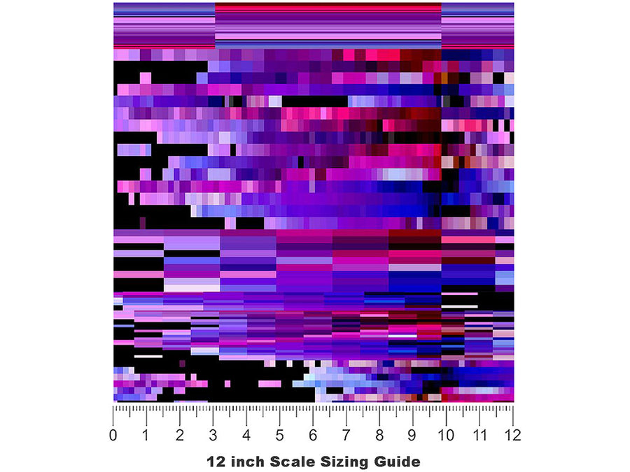 Purple Distortion Technology Vinyl Film Pattern Size 12 inch Scale~Rwraps Purple Distortion Technology Sizing Chart~3