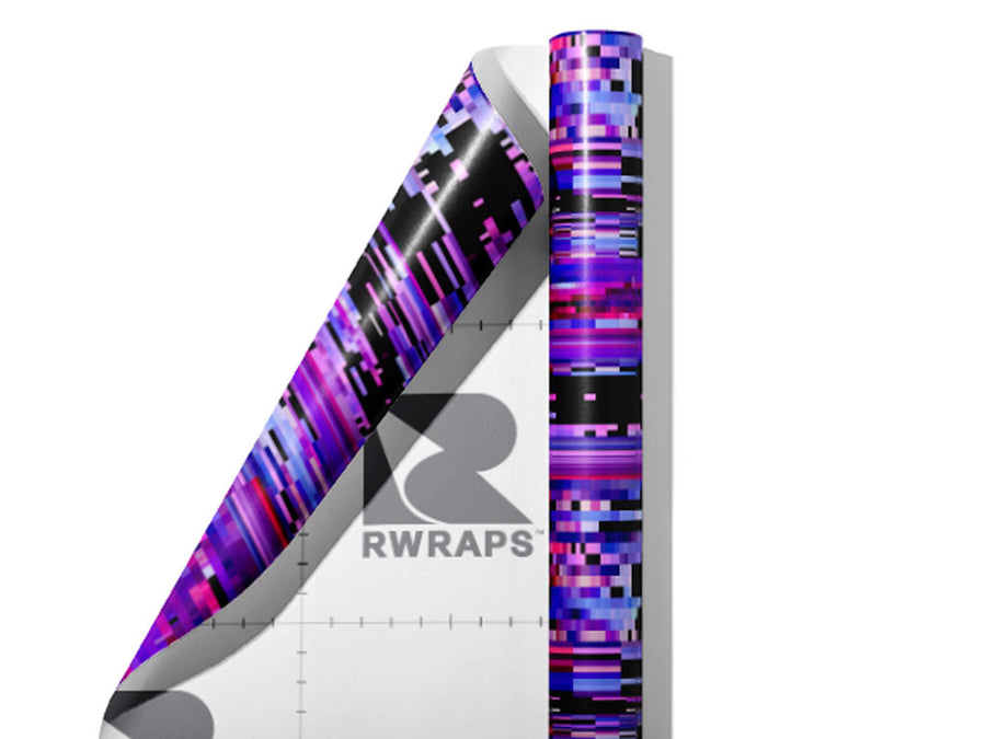 Purple Distortion Technology Wrap Film Sheets~Rwraps Series 914 Purple Distortion Technology Scrolled Sheet~4