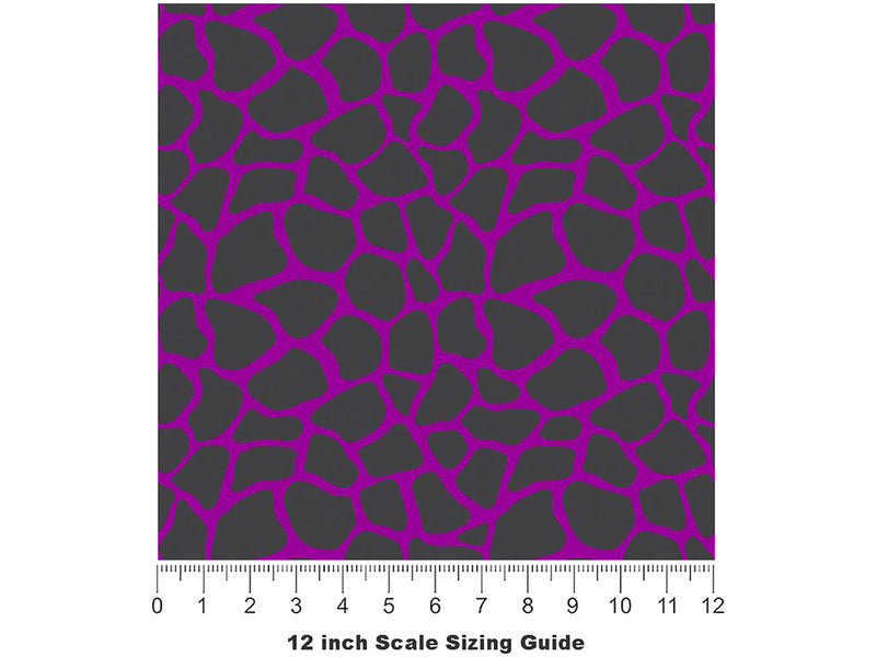 Purple Giraffe Vinyl Film Pattern Size 12 inch Scale~Rwraps Purple Giraffe Sizing Chart~3