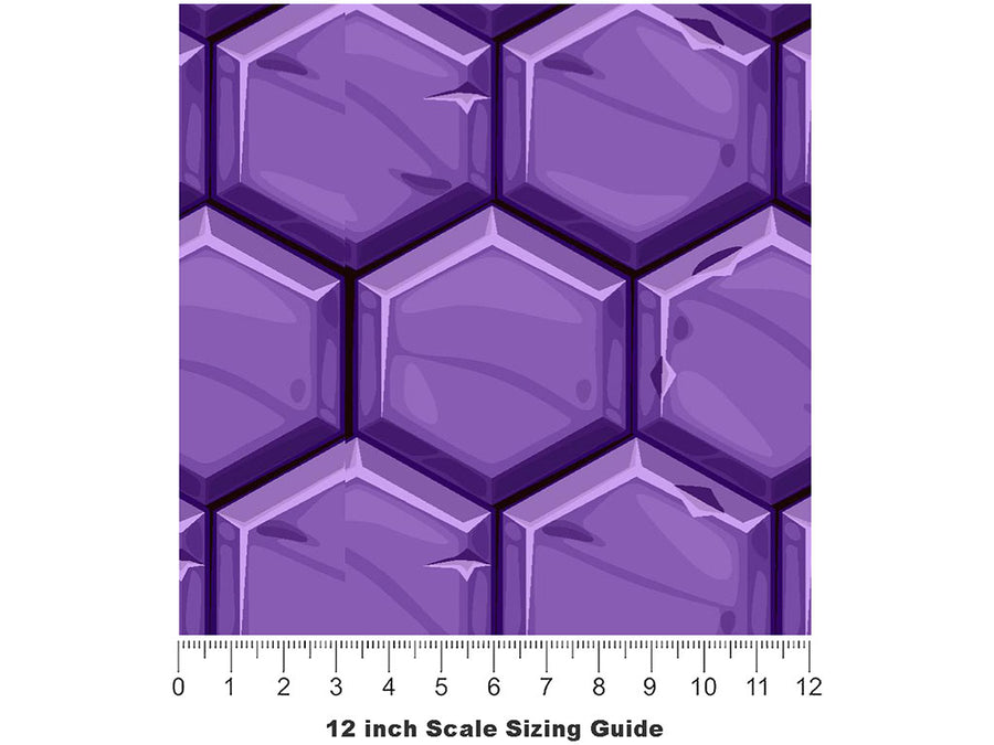 Purple Brick Vinyl Film Pattern Size 12 inch Scale~Rwraps Purple Brick Sizing Chart~3
