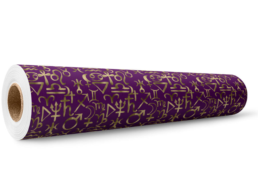 Purple Horoscopes Astrology Vinyl Wrap Pattern~Rwraps Series 914 Digitally Printed Vinyl Roll~5
