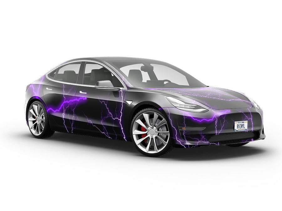 Purple Lightning Vehicle Vinyl Wrap