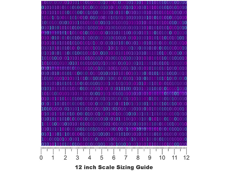Purple Matrix Technology Vinyl Film Pattern Size 12 inch Scale~Rwraps Purple Matrix Technology Sizing Chart~3