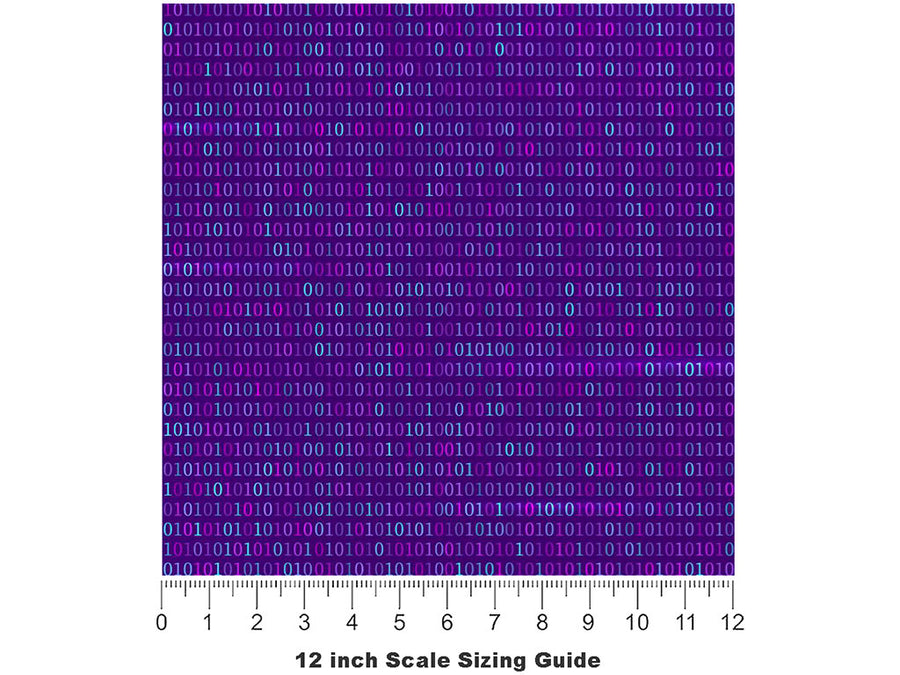 Purple Matrix Technology Vinyl Film Pattern Size 12 inch Scale~Rwraps Purple Matrix Technology Sizing Chart~3