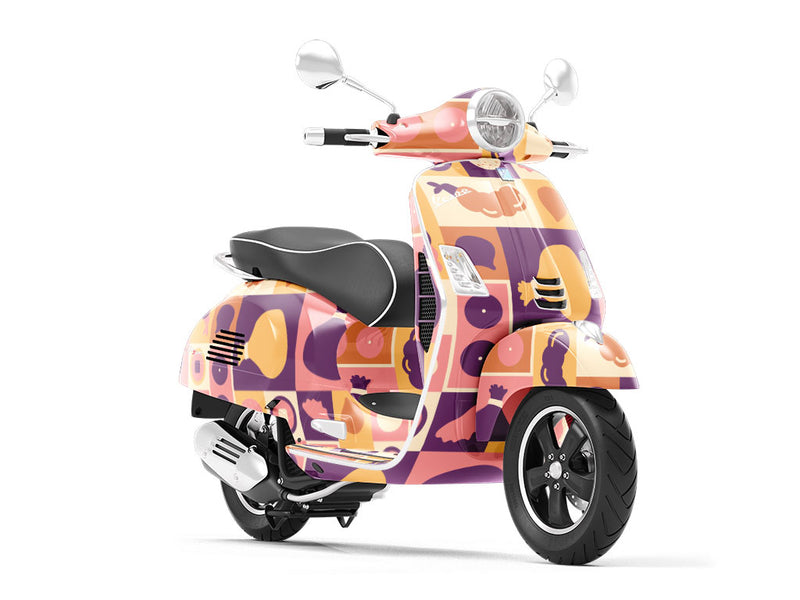 Purple Menu Food Vespa Scooter Wrap Film