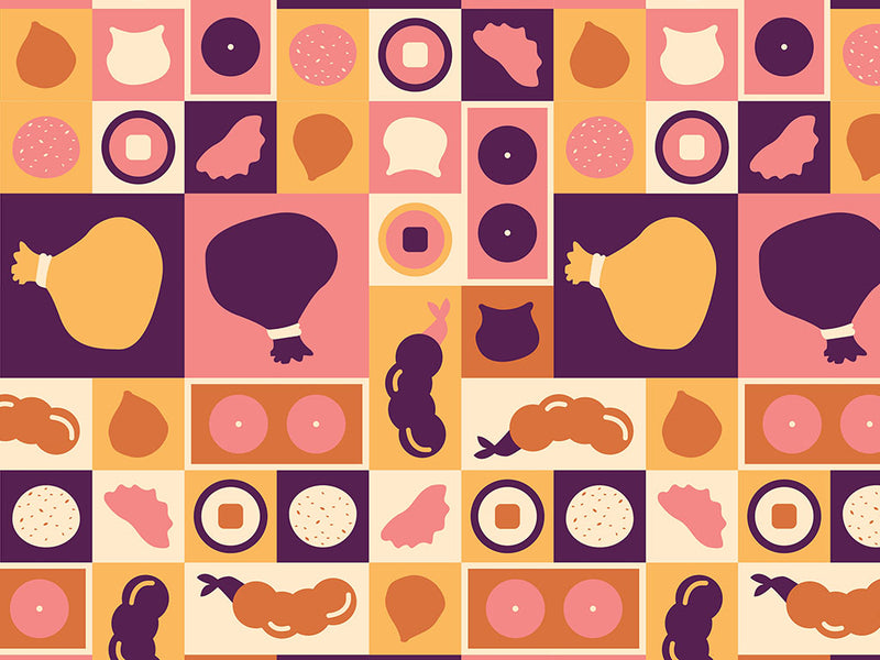 Purple Menu Food Vinyl Wrap Pattern~Rwraps Series 914 Digitally Printed Vinyl Wrap~0