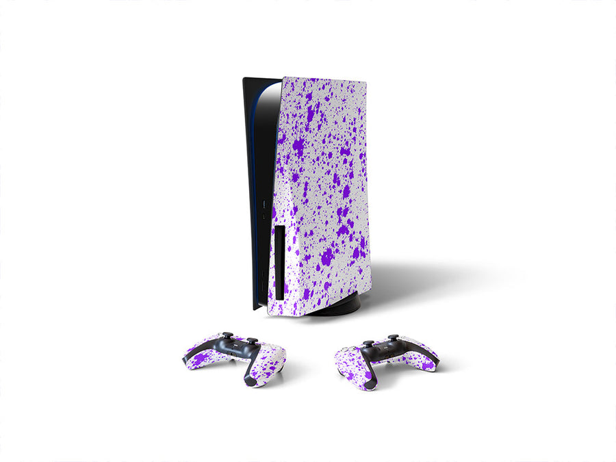 purple overload paint splatter Sony PS5 DIY Skin