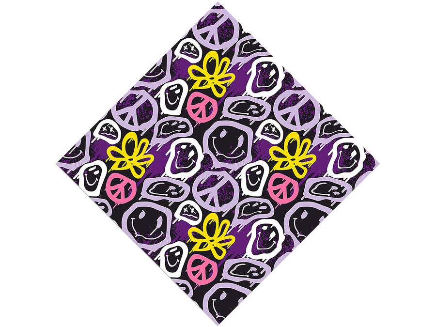 Purple Peace Graffiti Vinyl Wrap Pattern